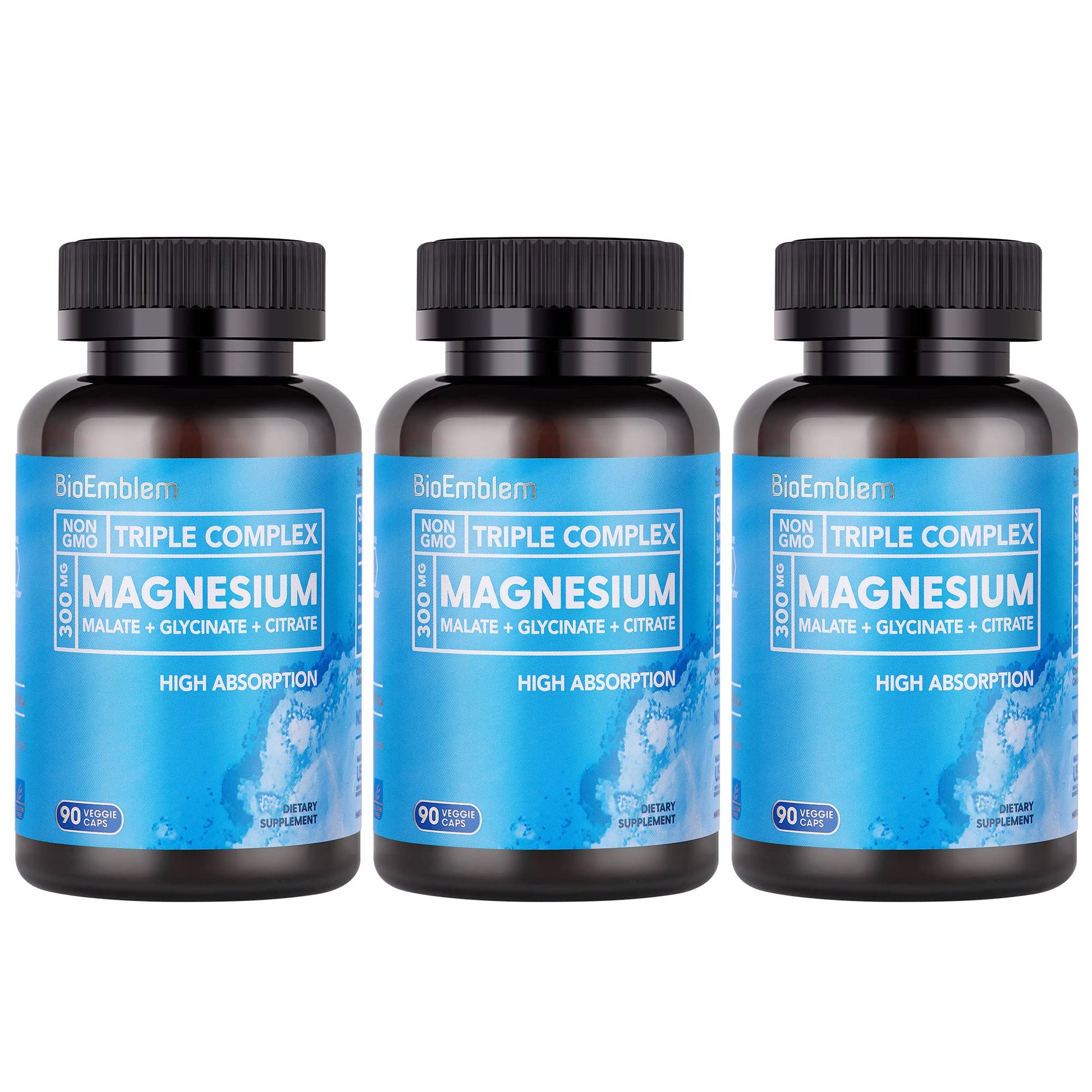 BioEmblem High Absorption Triple Magnesium Complex 300mg Capsules, 270 Count