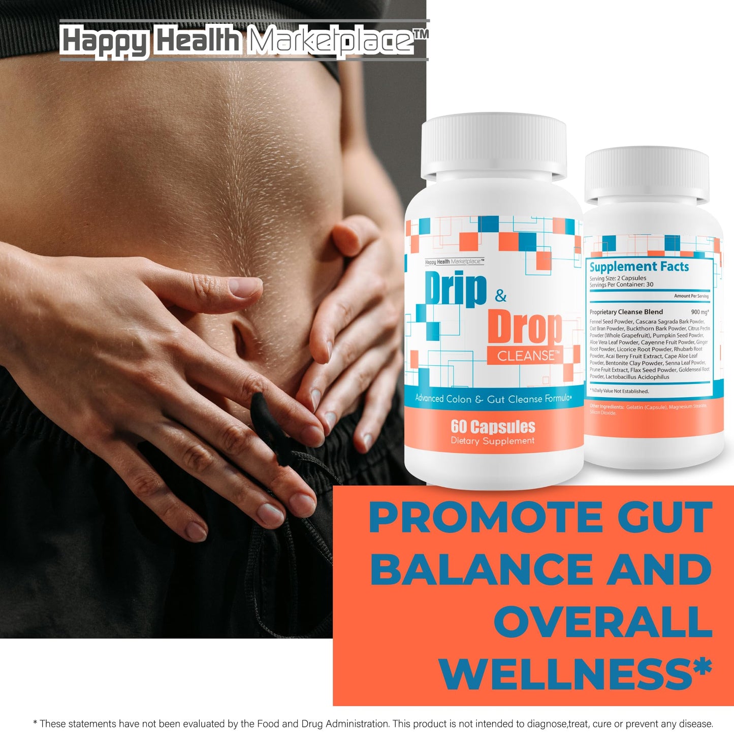 Happy Health Marketplace Drip & Drop Cleanse Capsule 60 Count