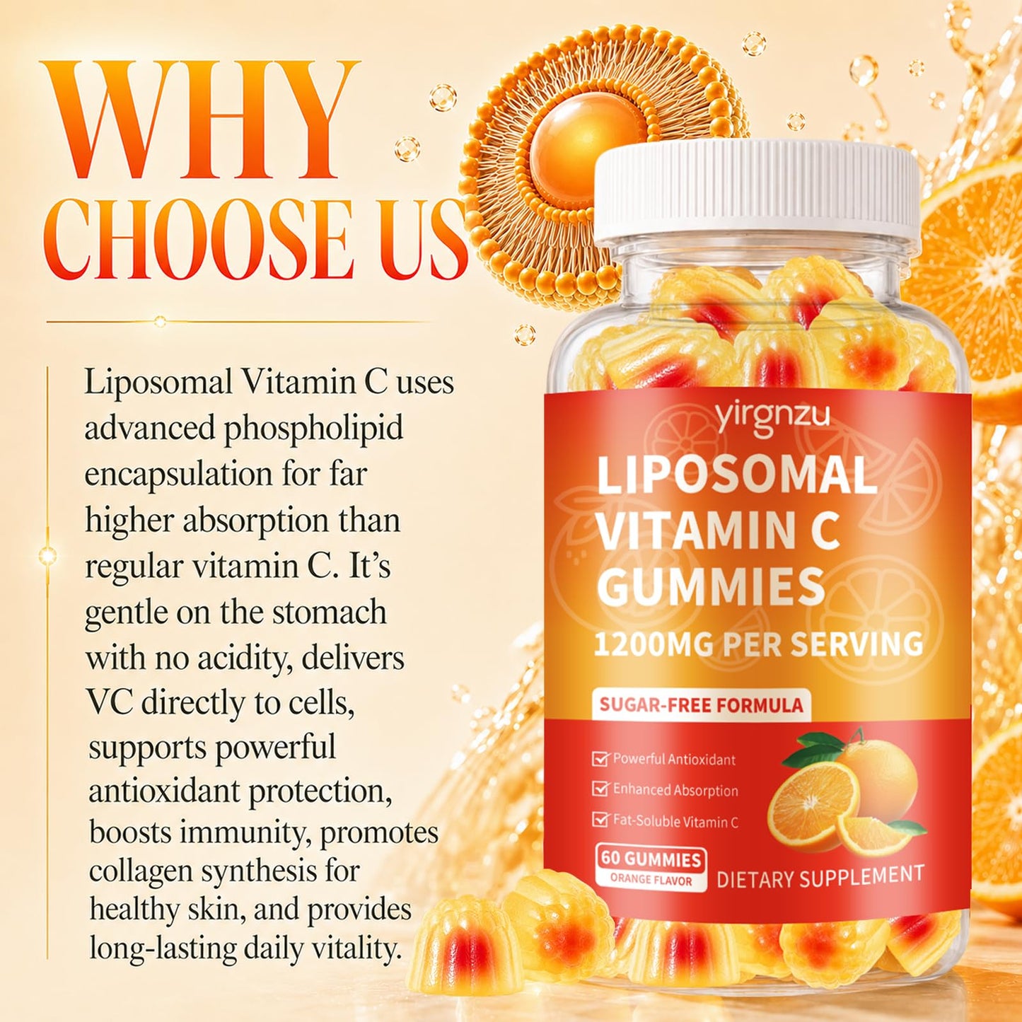 yirgnzu Liposomal Vitamin C Gummies 120