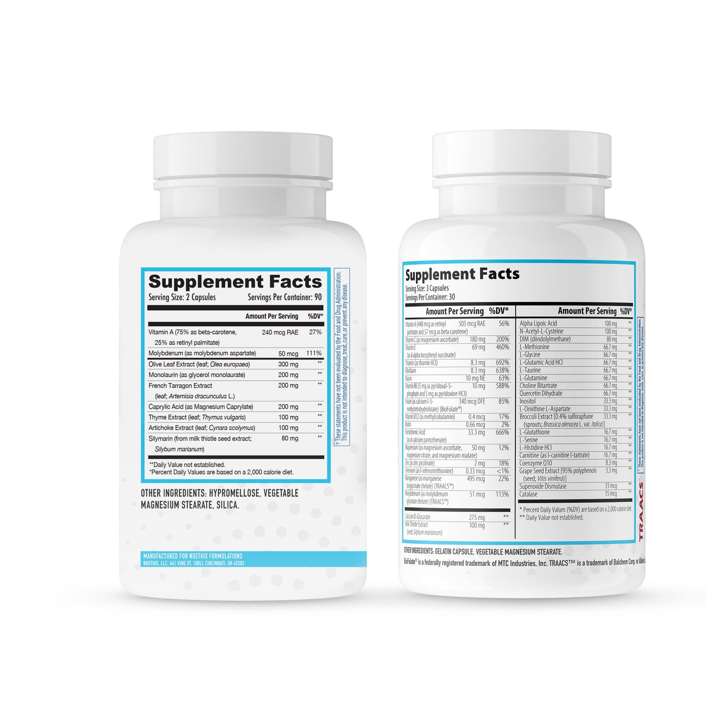 NuEthix Formulations Detoxification and Microbiome Balance Supplement Bundle, Capsule, 90 Servings