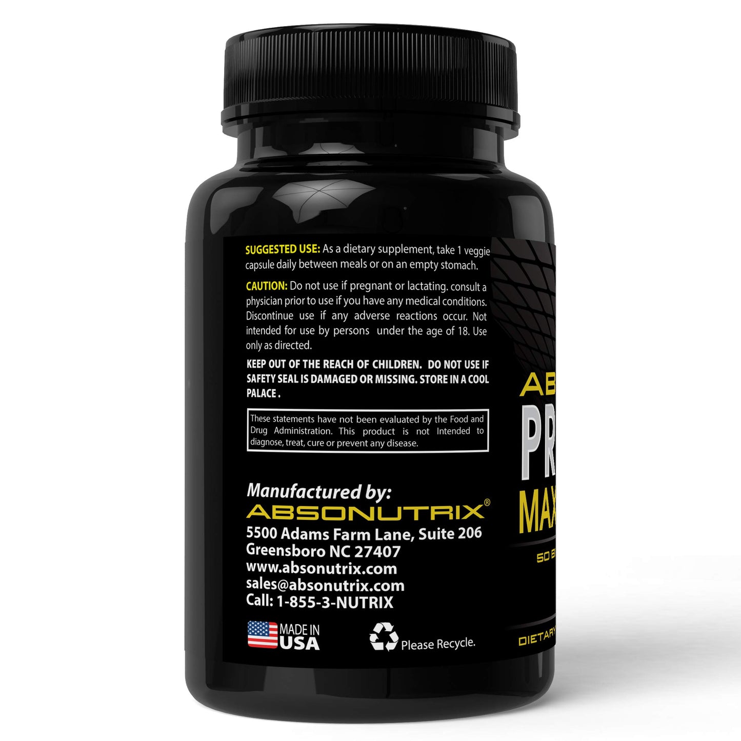 Absonutrix Probiotic Maximum Strength 50 Billion Per Capsule Multi-Strain, 100 Capsules