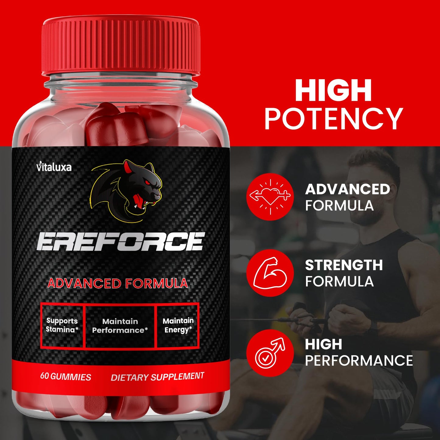 Vitaluxa Ereforce Gummies 60 Count