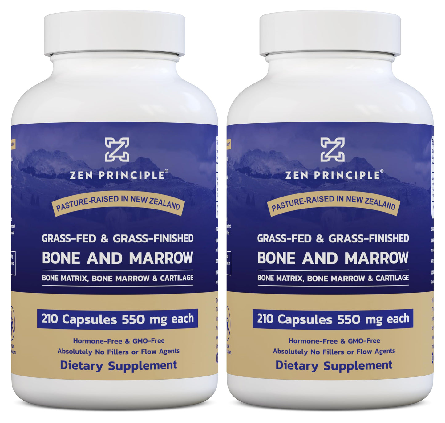 Zen Principle Grass Fed Beef Bone Marrow Supplement Capsule, 420 Capsules