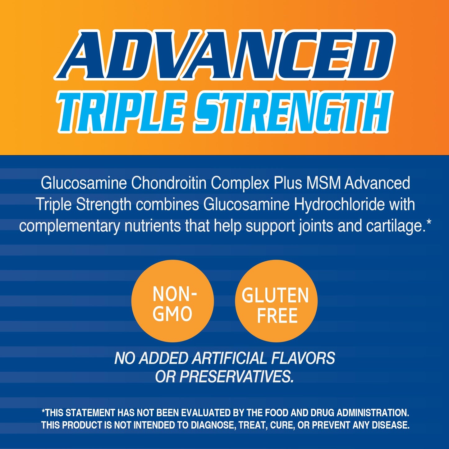 21st Century Glucosamine Chondroitin Complex Plus MSM, Advanced Triple Strength Tablet, 120 Tablets