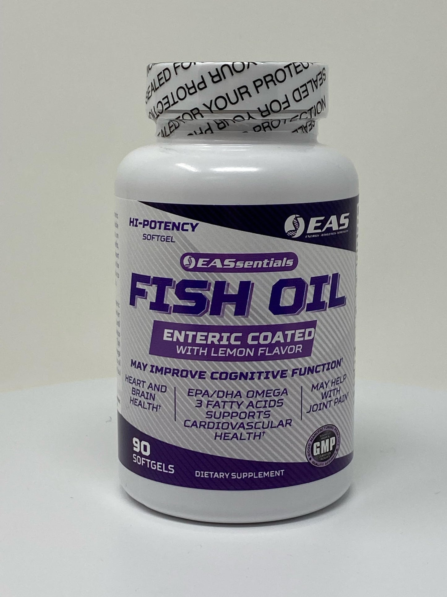 Experimental and Applied Sciences High Potency Fish Oil EPA + DHA Omega-3s Fatty Acids for Heart & Brain Health Gluten Free Non GMO Enteric Coated with Lemon Flavor Softgels 90