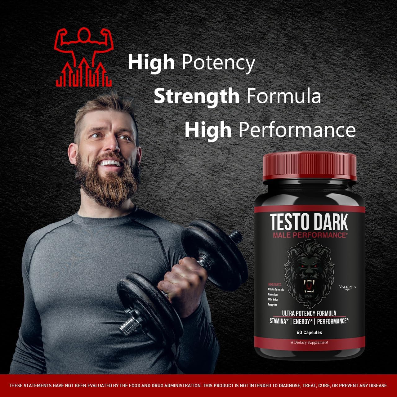 Valdivia TestoDark Premium Advanced Formula Capsules, 60 Capsules