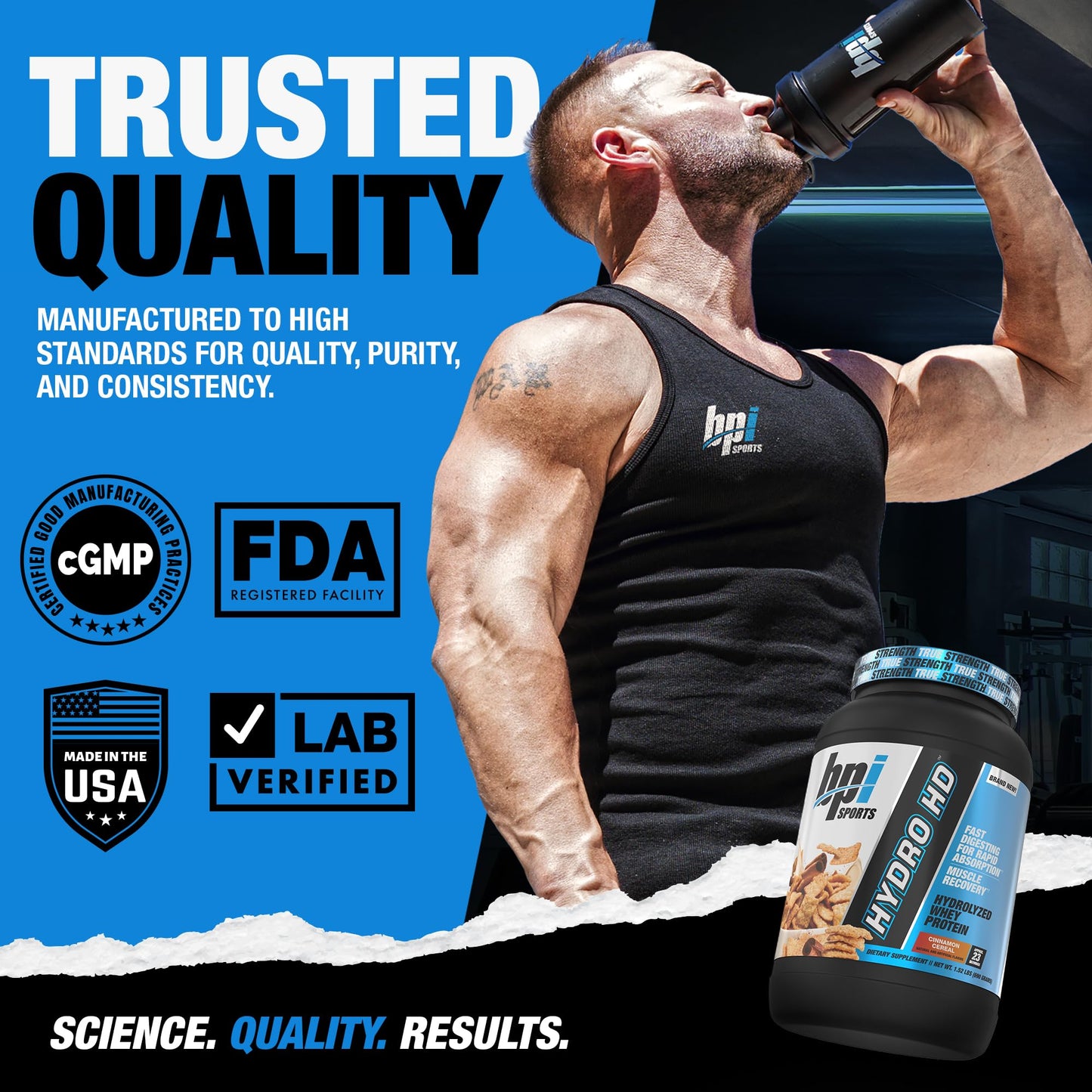 BPI Sports Hydro HD 100% Hydrolyzed Whey Protein Powder, 31 Servings