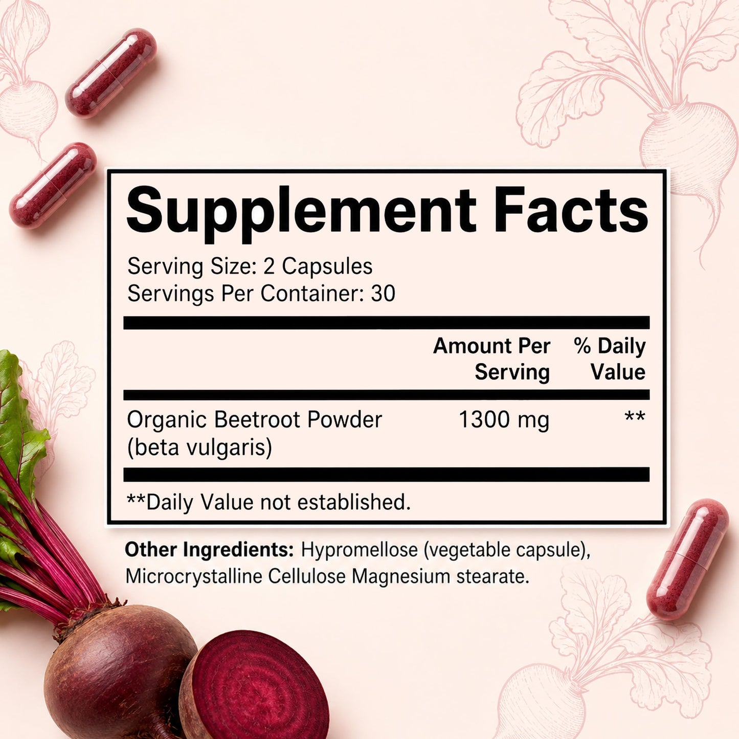 ZŌK Lemeli Beetroot Capsules 1300mg, 60 Capsules