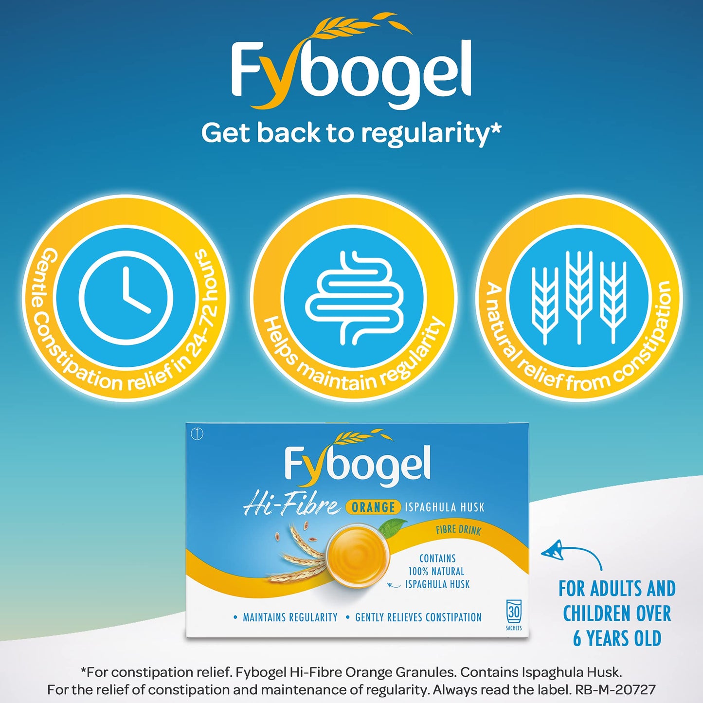 Fybogel Hi Fibre Sachets Orange Flavour Powder 30 Count