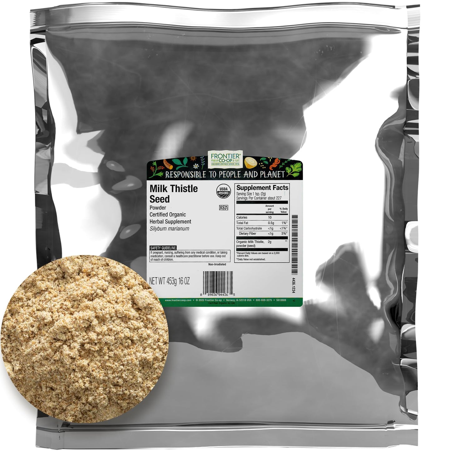 Frontier Co-op Organic Milk Thistle Seed Powder 16 oz