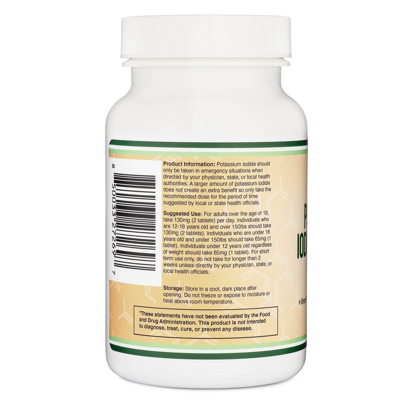 Double Wood Supplements Potassium Iodide 130mg Tablet 180 Count