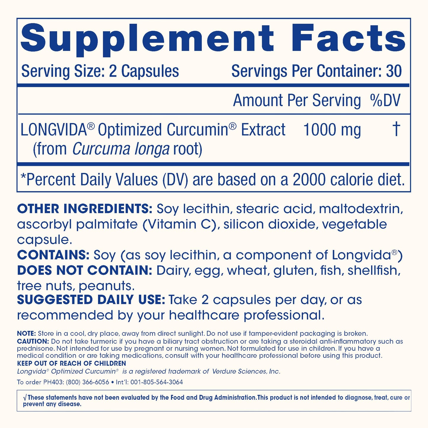 ProHealth Turmeric Curcumin Supplement 1000 mg Concentrated Longvida Curcumin Extract, 60 Capsules
