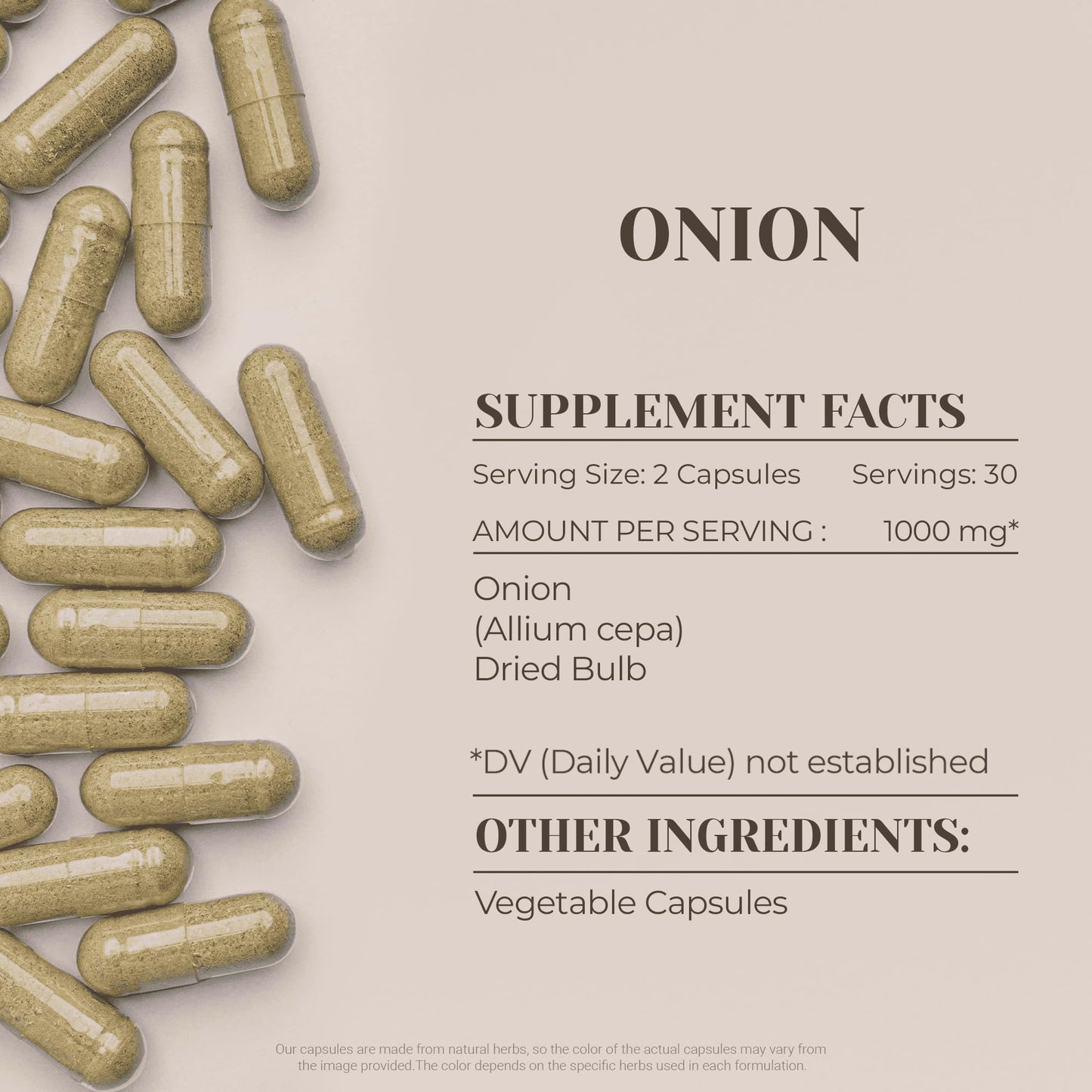 Garden Organics Onion Capsules, 60 Count