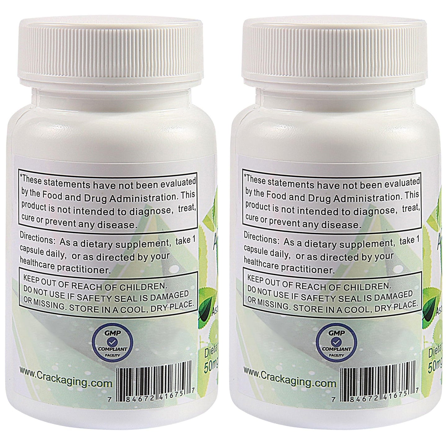 Crackaging Super-Absorption Astragaloside IV 98% 50mg Capsules, 60 Count