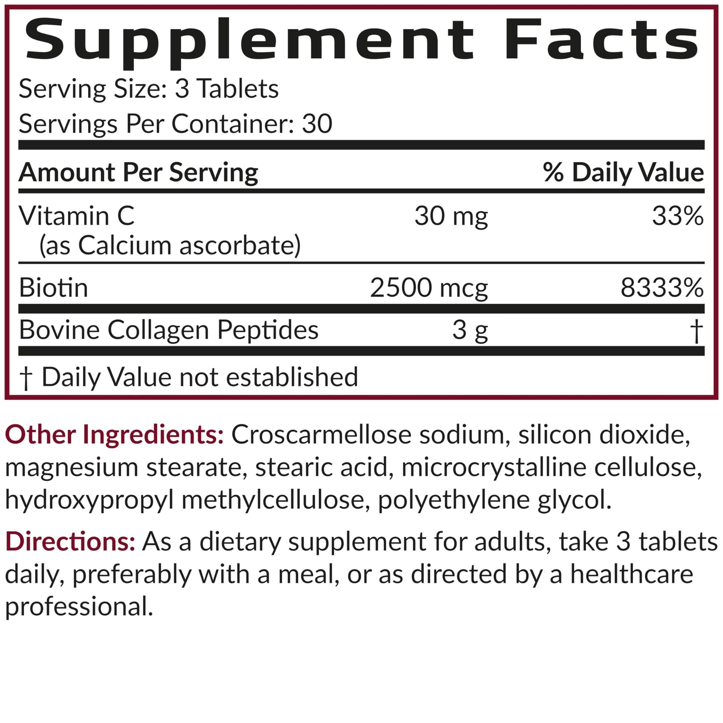 Futurebiotics Collagen Peptides with Biotin & Vitamin C Complex 3-in-1 Formula 90 Tablets