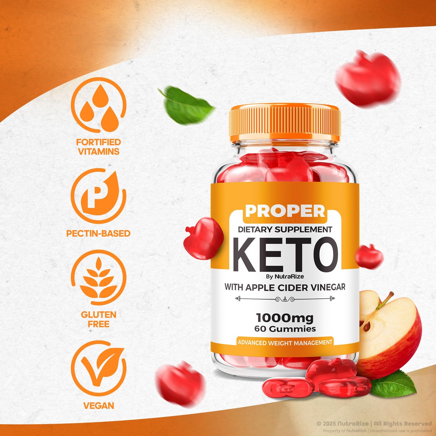 NutraRize Proper Keto Gummies 300 Gummies