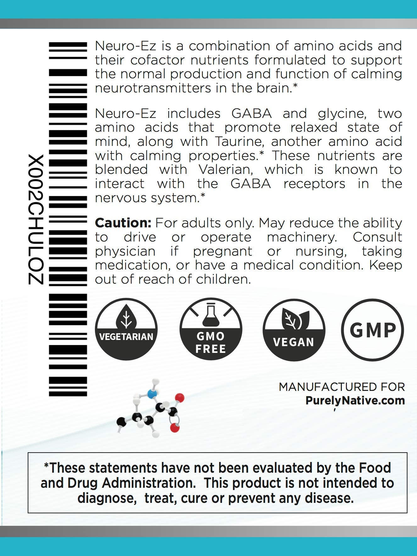 TRYVERA Neuro-Ez Amino Acid Blend with B Vitamins & Valerian Capsule, 90 Count