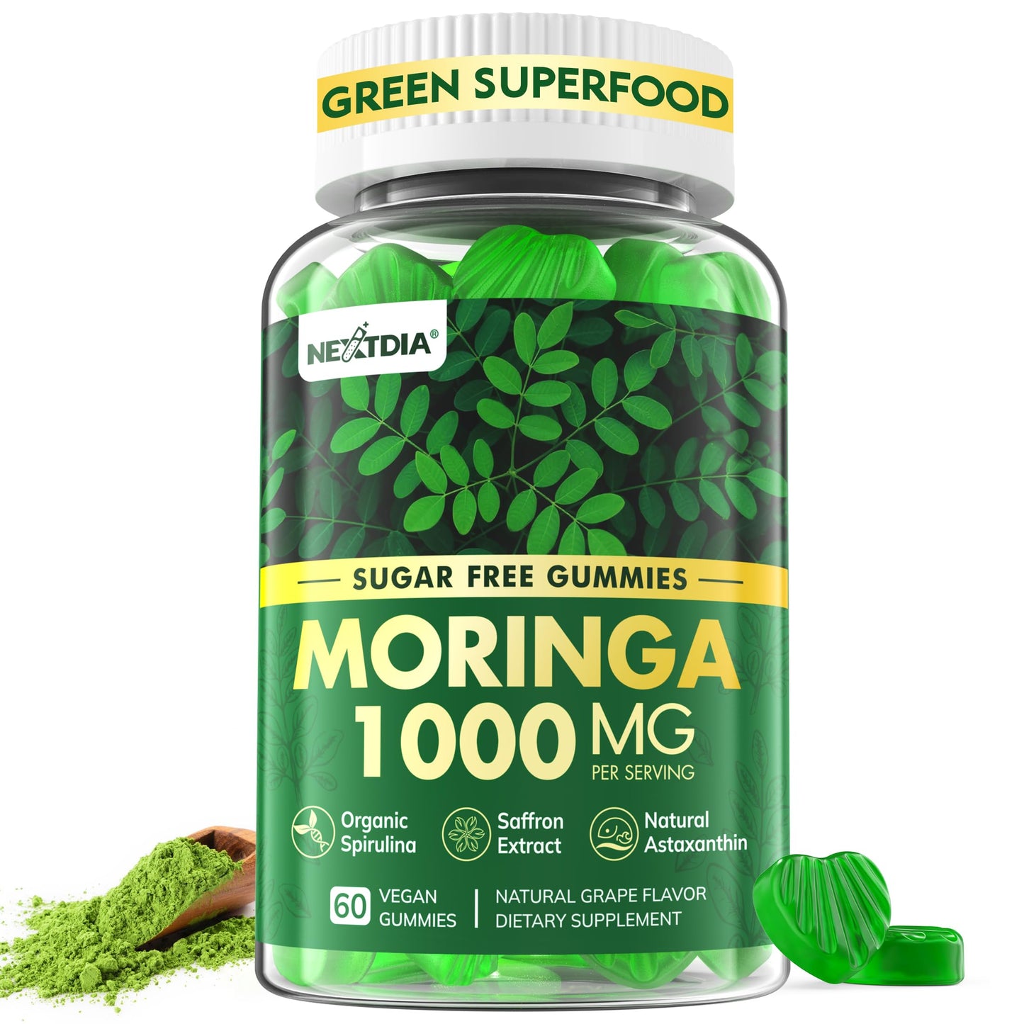 Nextdia Moringa Gummies 1000mg, 60 Count
