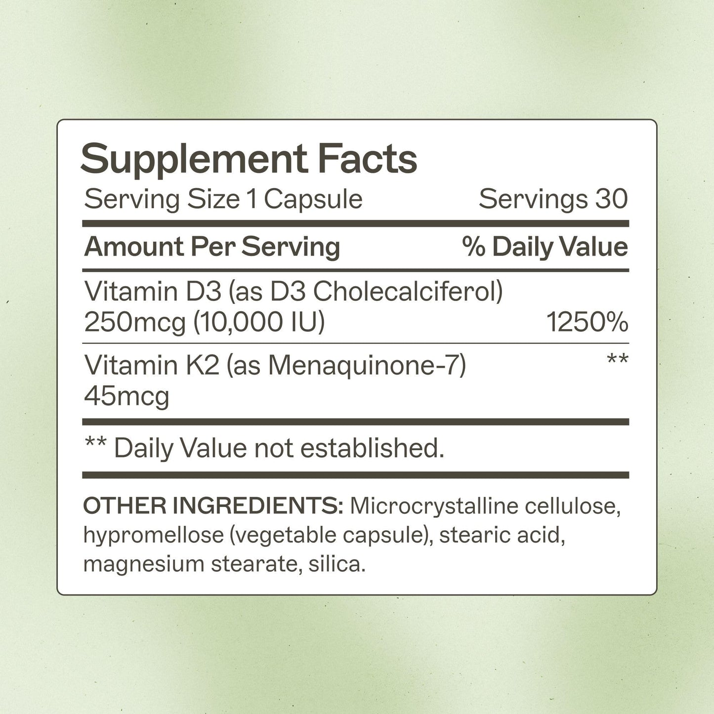 Amy Myers MD Vitamin D3/K2 10,000 IU Capsule, 30 Count