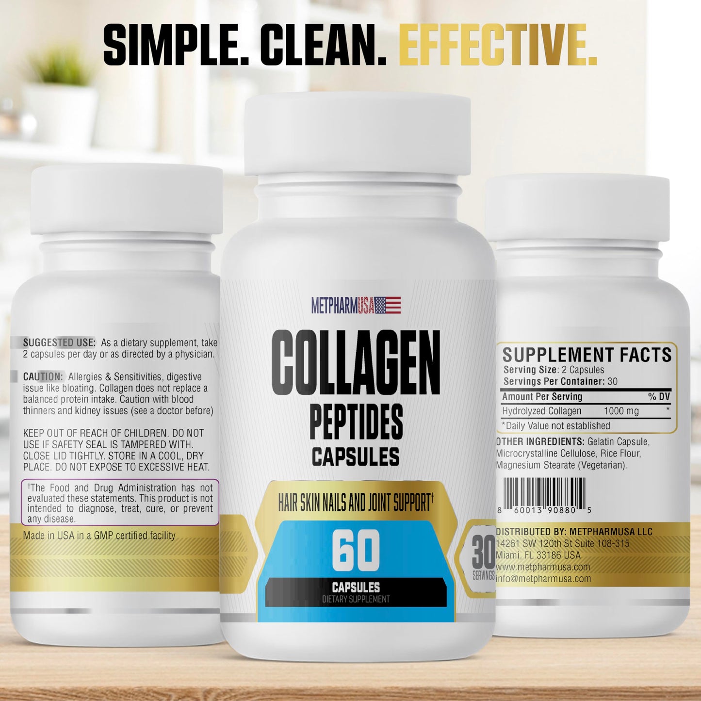 MetpharmUSA Collagen Peptides Capsules 60 Count
