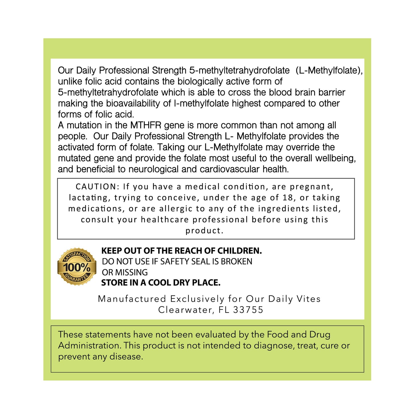 AND GIVE US TODAY OUR DAILY Our Daily Vites L-Methylfolate 7.5mg/7500mcg – Active 5-MTHF Folate Supplement – Capsules, 90 Count