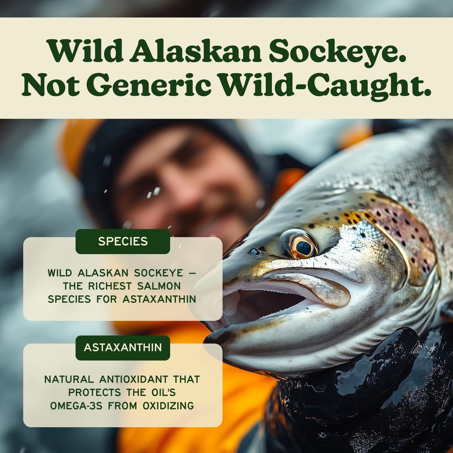 MK Supplements Wild Alaskan Sockeye Salmon Oil, Omega-3 EPA DHA Capsules 90 Count