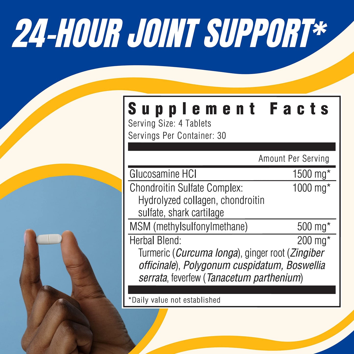 Glucoflex Glucosamine & Chondroitin Sulfate with MSM Caplets, 120 Count