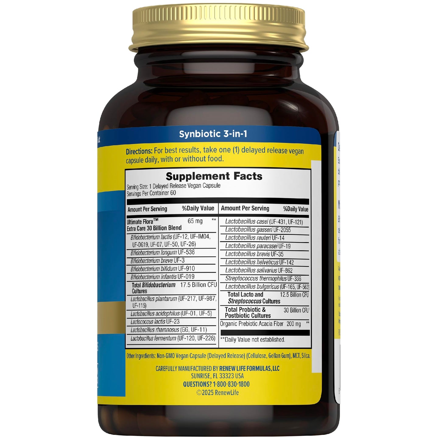 Renew Life Extra Care Digestive Probiotic 60 Vegetarian Capsules