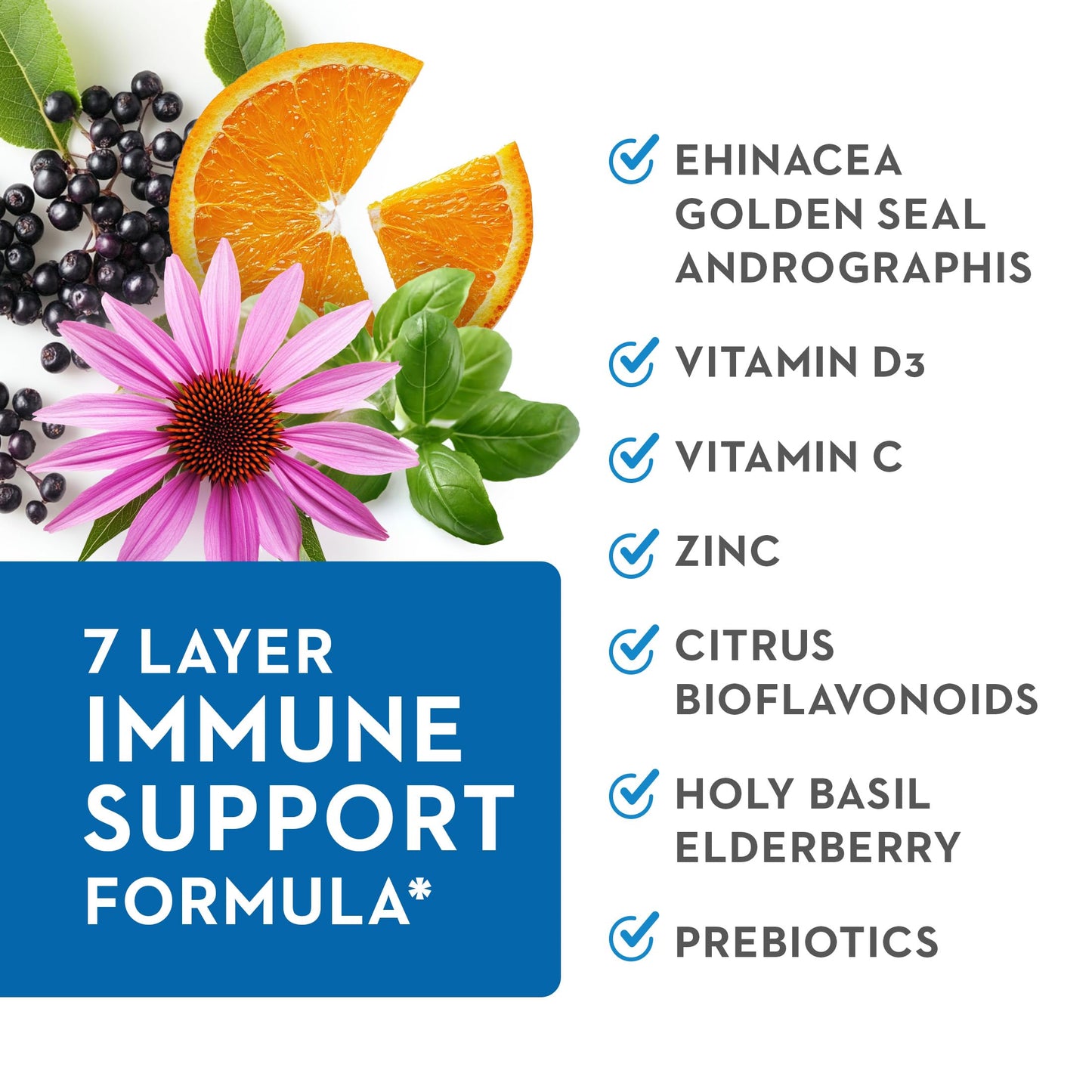 Vitaminerals TRIVIRA Vitamin C Vitamin D3 Zinc Herbs Prebiotics Capsules, 60 Count