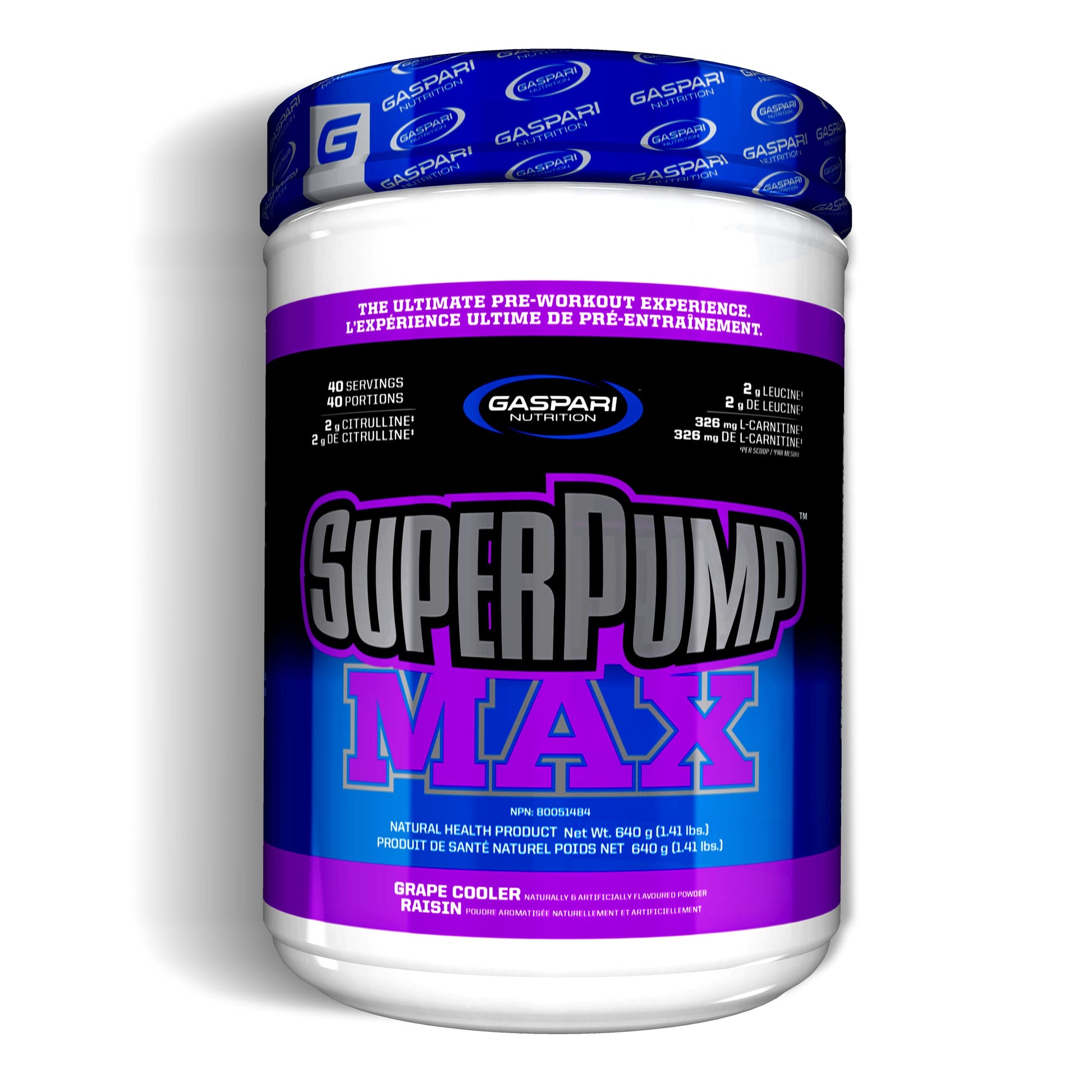 Gaspari Nutrition Superpump Max Pre-Workout Powder, Grape Cooler, 22.56 oz