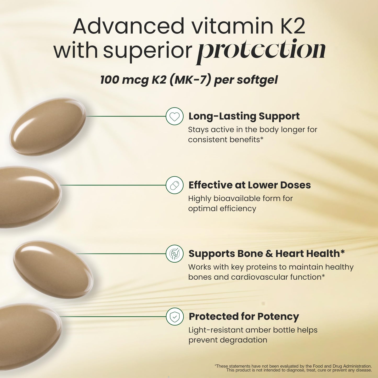 HealthA2Z Vitamin D3 (5,000 IU) + K2 (100 mcg) Softgels, 90 Count