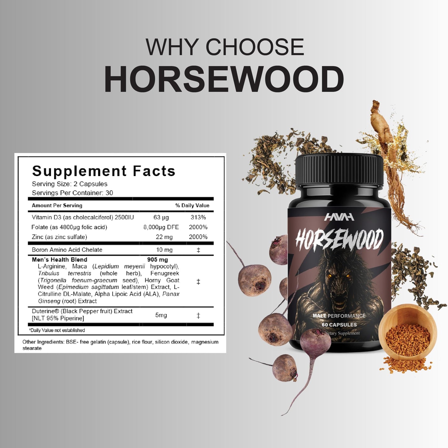 Havah Horsewood Performance Support Supplement Capsule, 180 Capsules