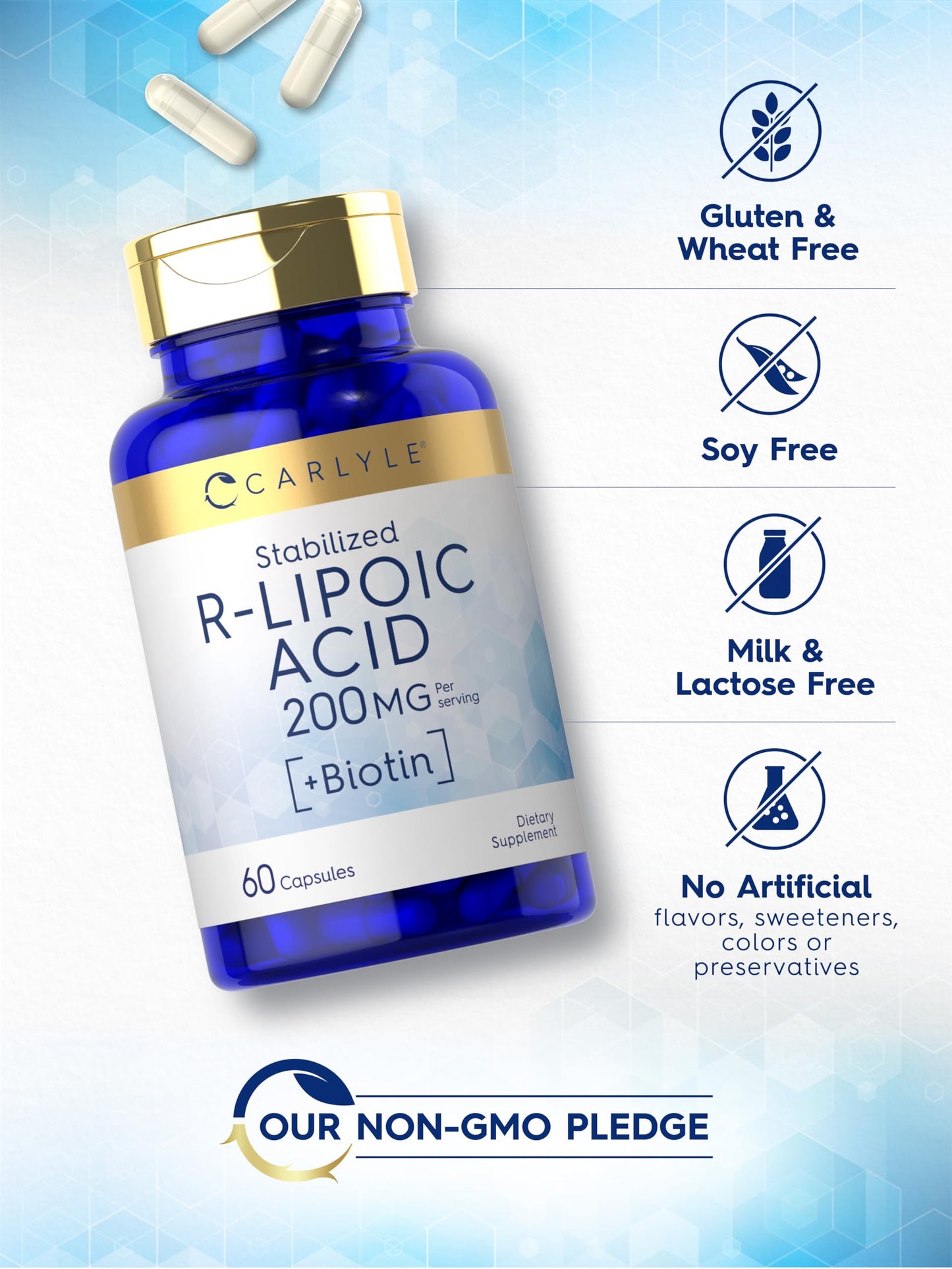 Carlyle R-Lipoic Acid 200mg Capsule, 60 Capsules