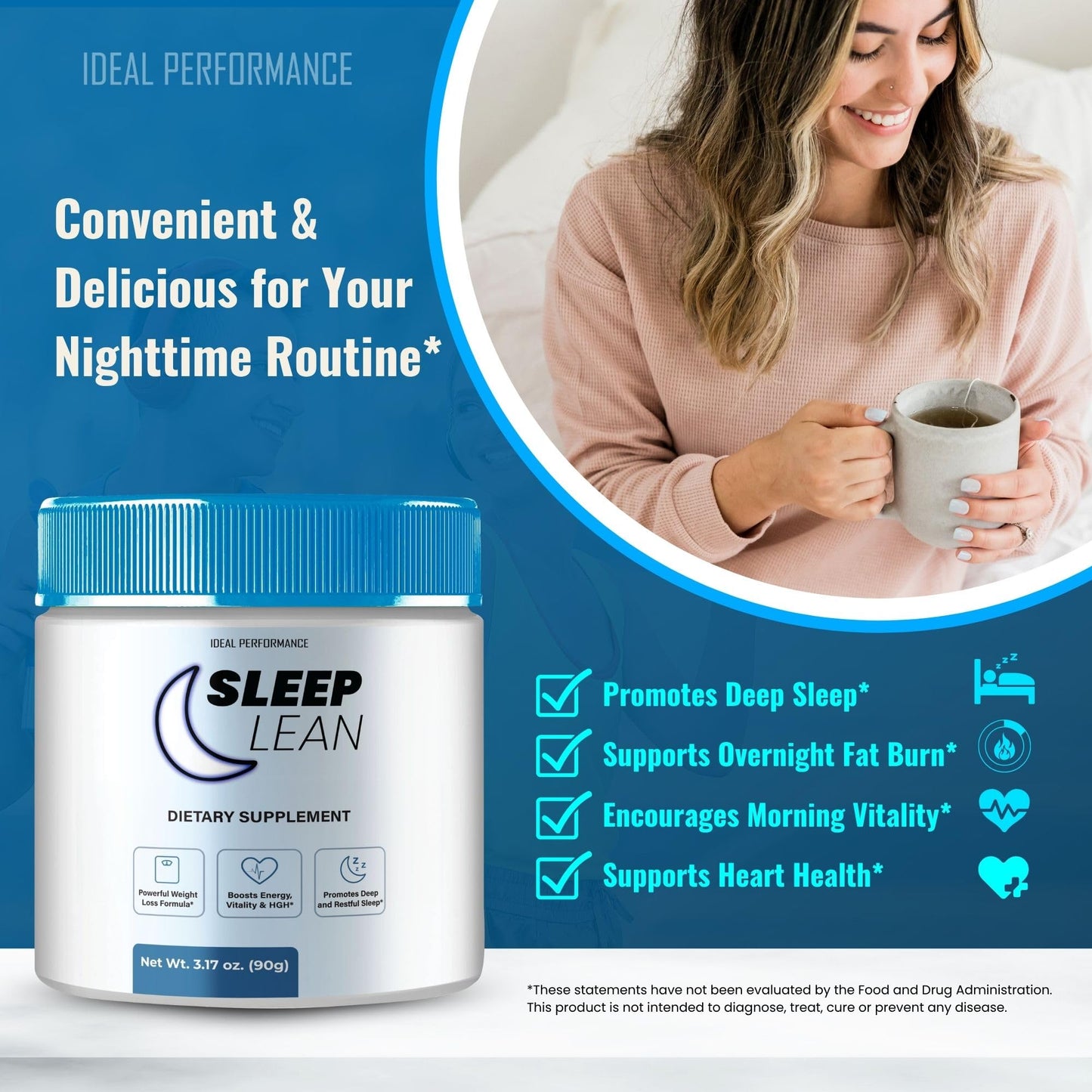 IDEAL PERFORMANCE Sleep Lean Powder, 10 oz