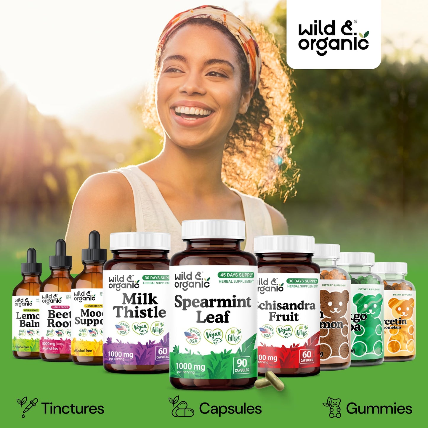 Wild & Organic Spearmint Capsules 90 Count