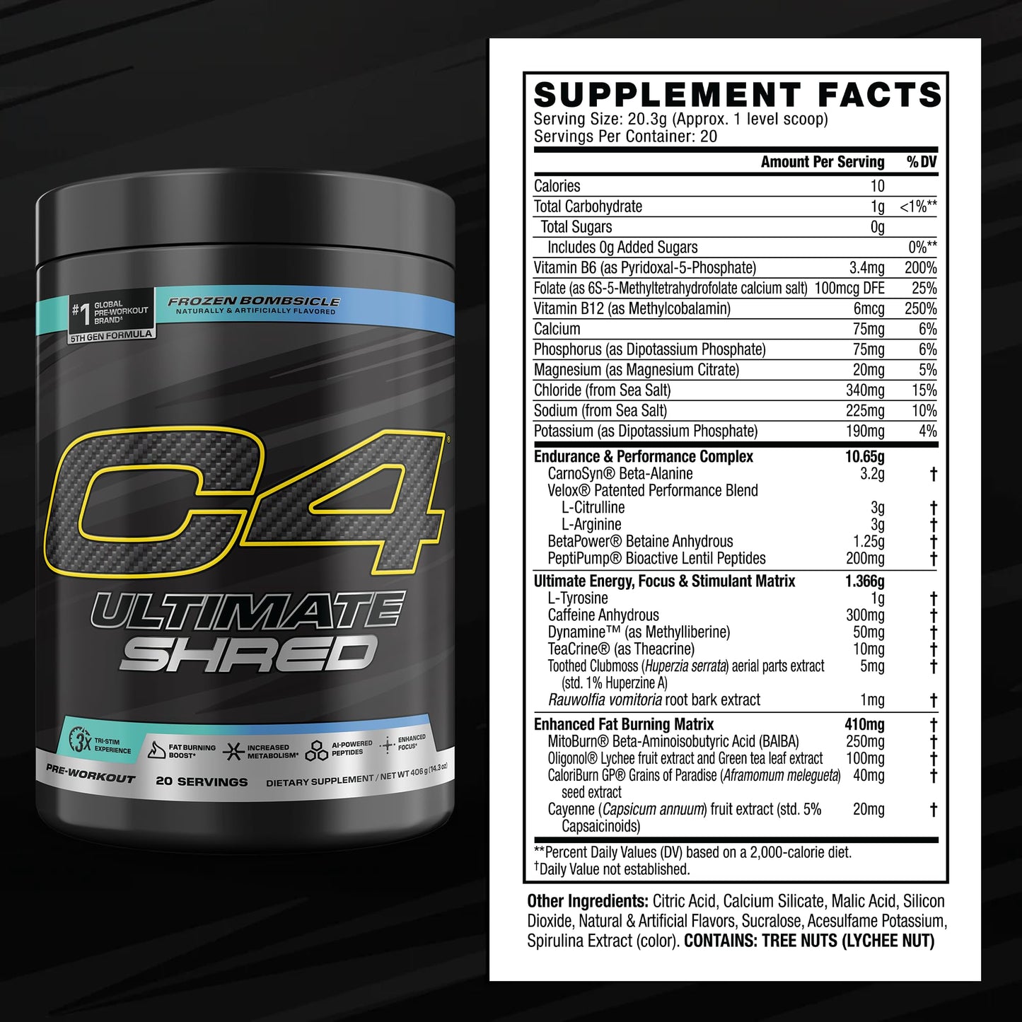 C4 Ultimate Shred Pre Workout Powder 20 Servings