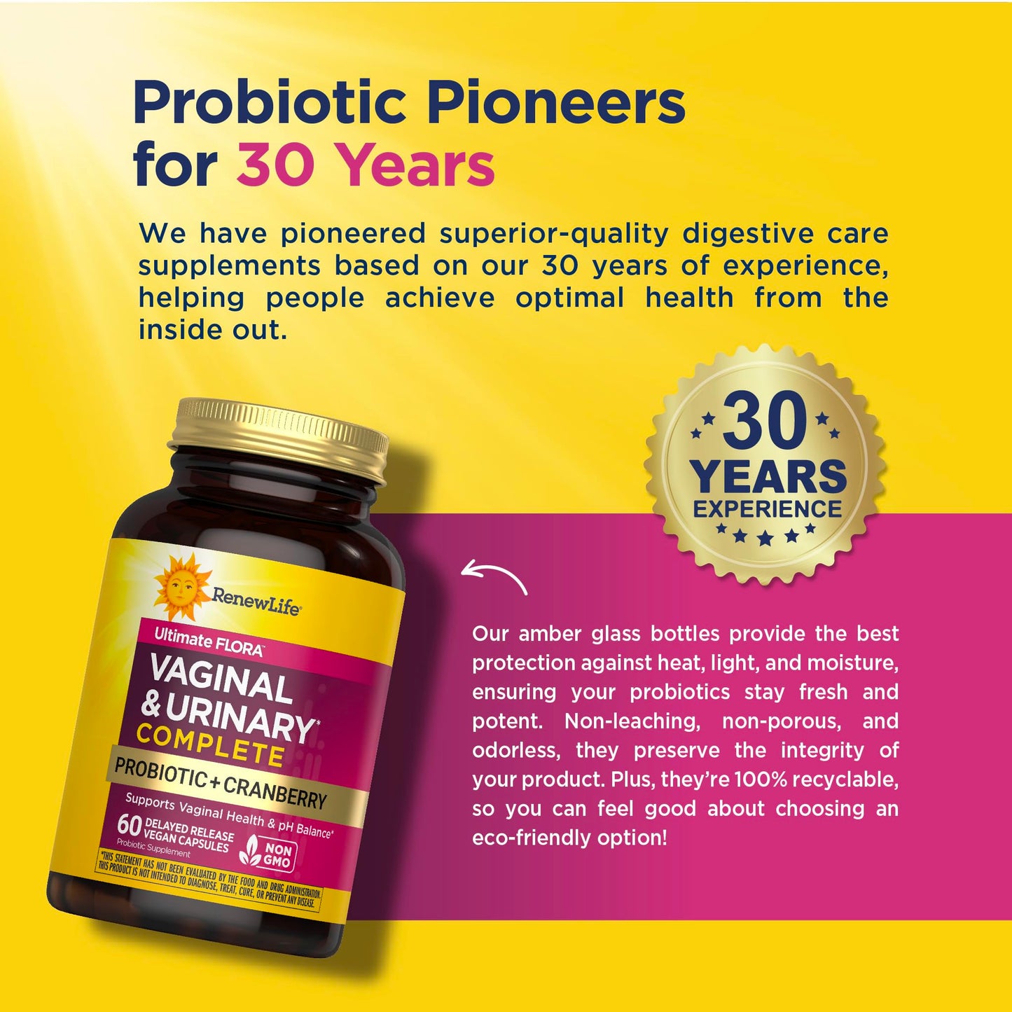 Renew Life Ultimate Flora Womens Probiotic with Cranberry 5 Billion CFU Capsule, 60 Count