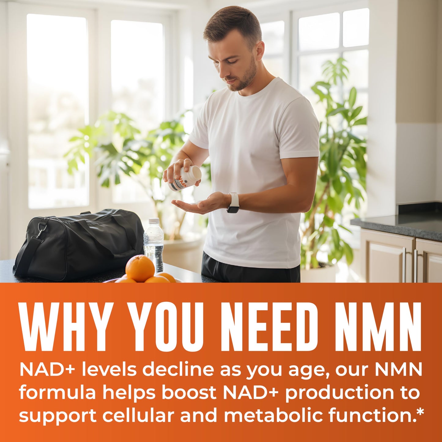 Left Coast Performance NMN Supplement 500mg for NAD+ Support Capsule, 60 Count