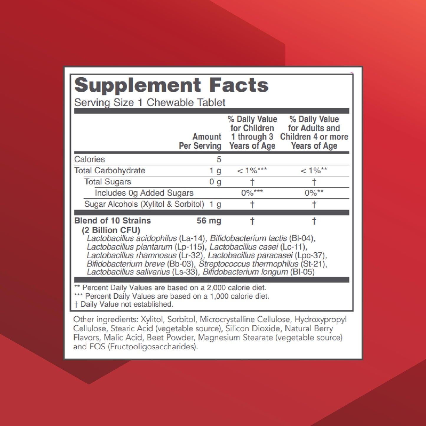 PROTOCOL FOR LIFE BALANCE Chewable Probiotic - 2 Billion CFU - Digestive Health & Immune System Support - Xylitol & Sorbitol - Lactobacillus Rhamnosus Probiotic - Halal & Vegan, 90 Chewables
