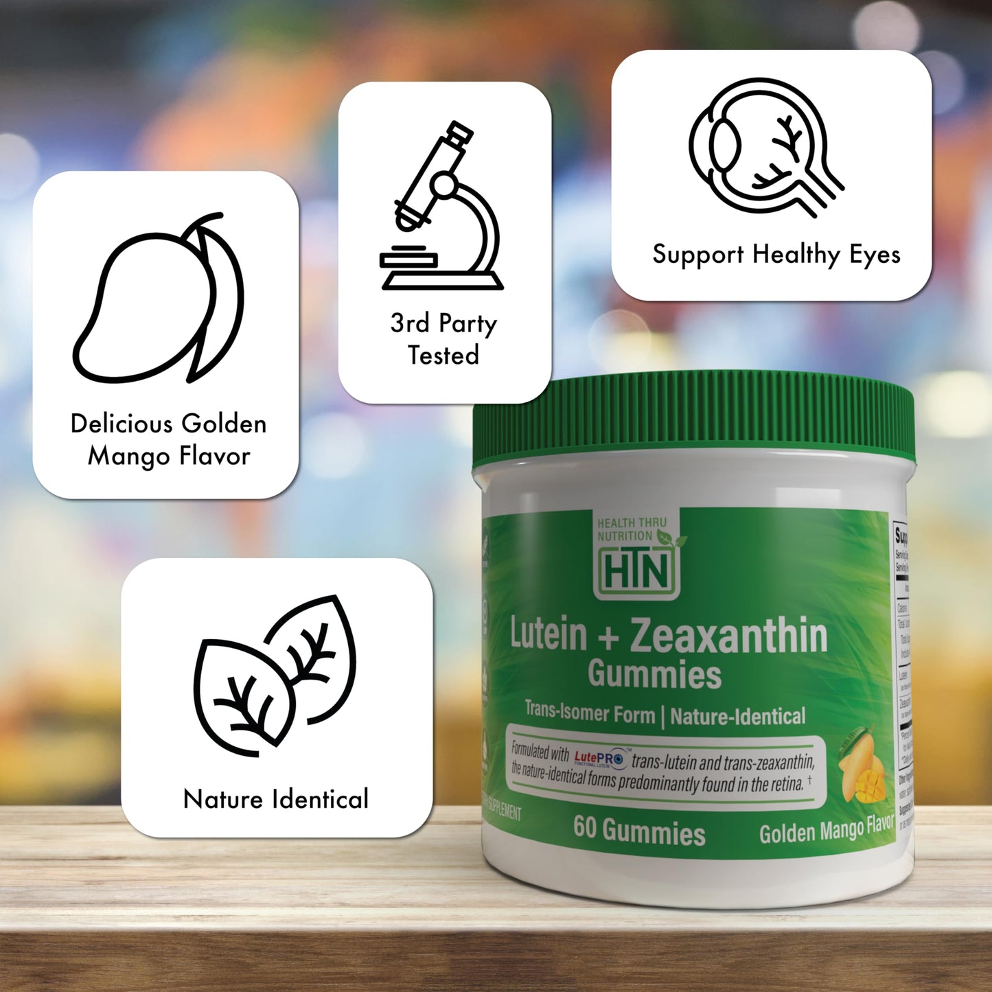Health Thru Nutrition Lutein + Zeaxanthin Gummies 60 Gummies