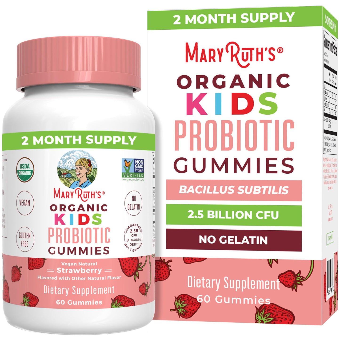 MARYRUTH'S Kids Probiotics for Digestive Health Gummy 60 Count