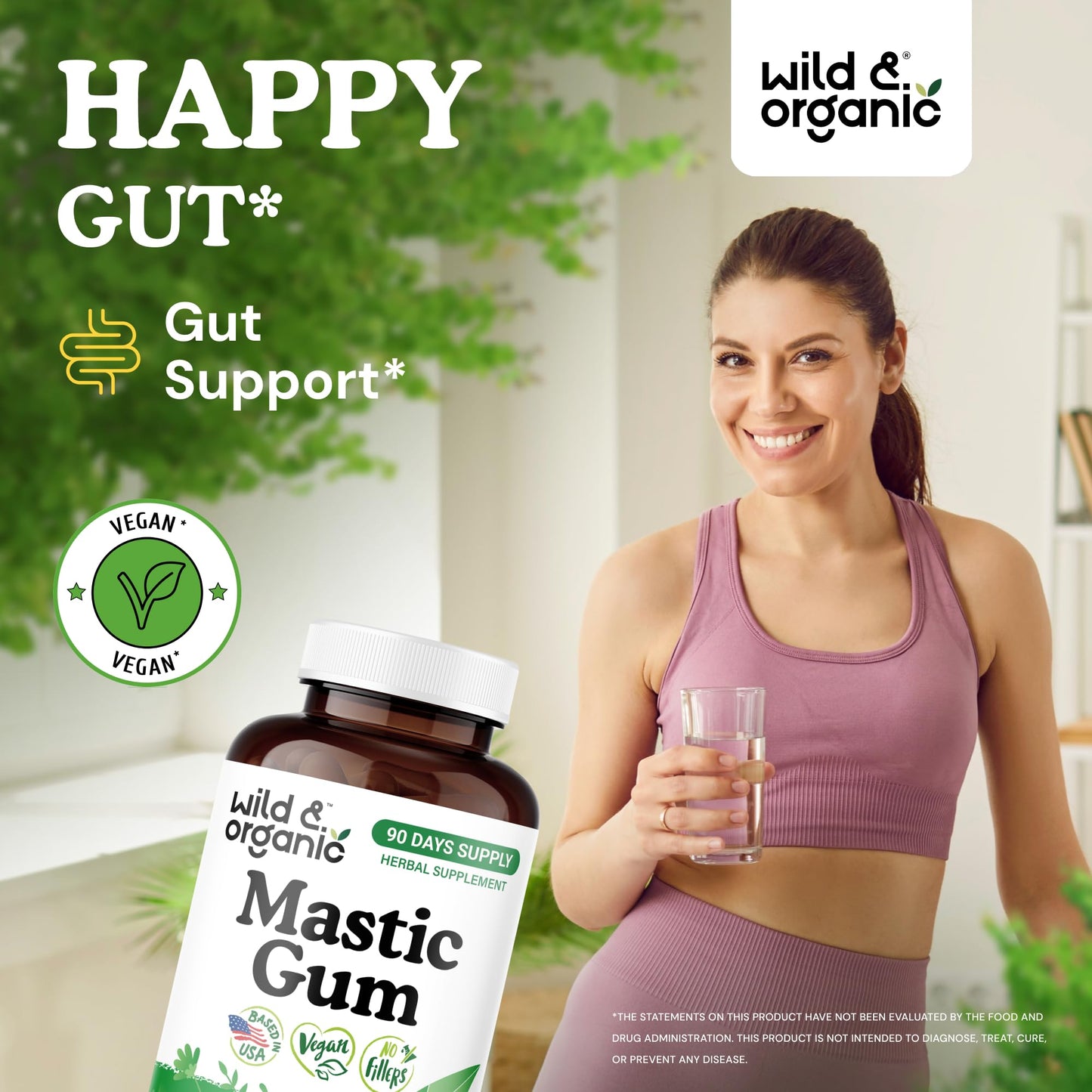 Wild & Organic Mastic Gum Capsules, 180 Count