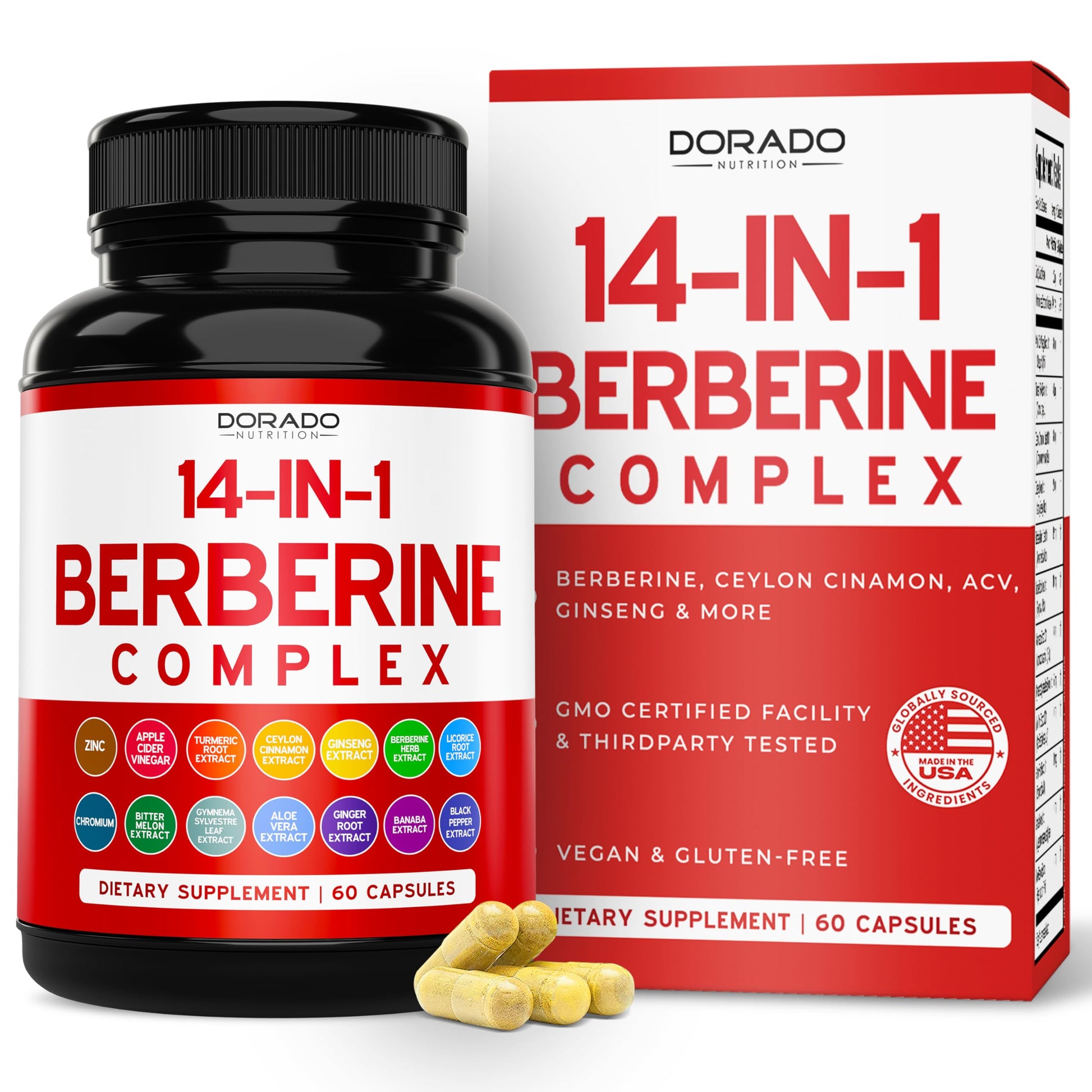 DORADO NUTRITION GLP-1 Supplement 14-in-1 Formula Capsule, 60 Count