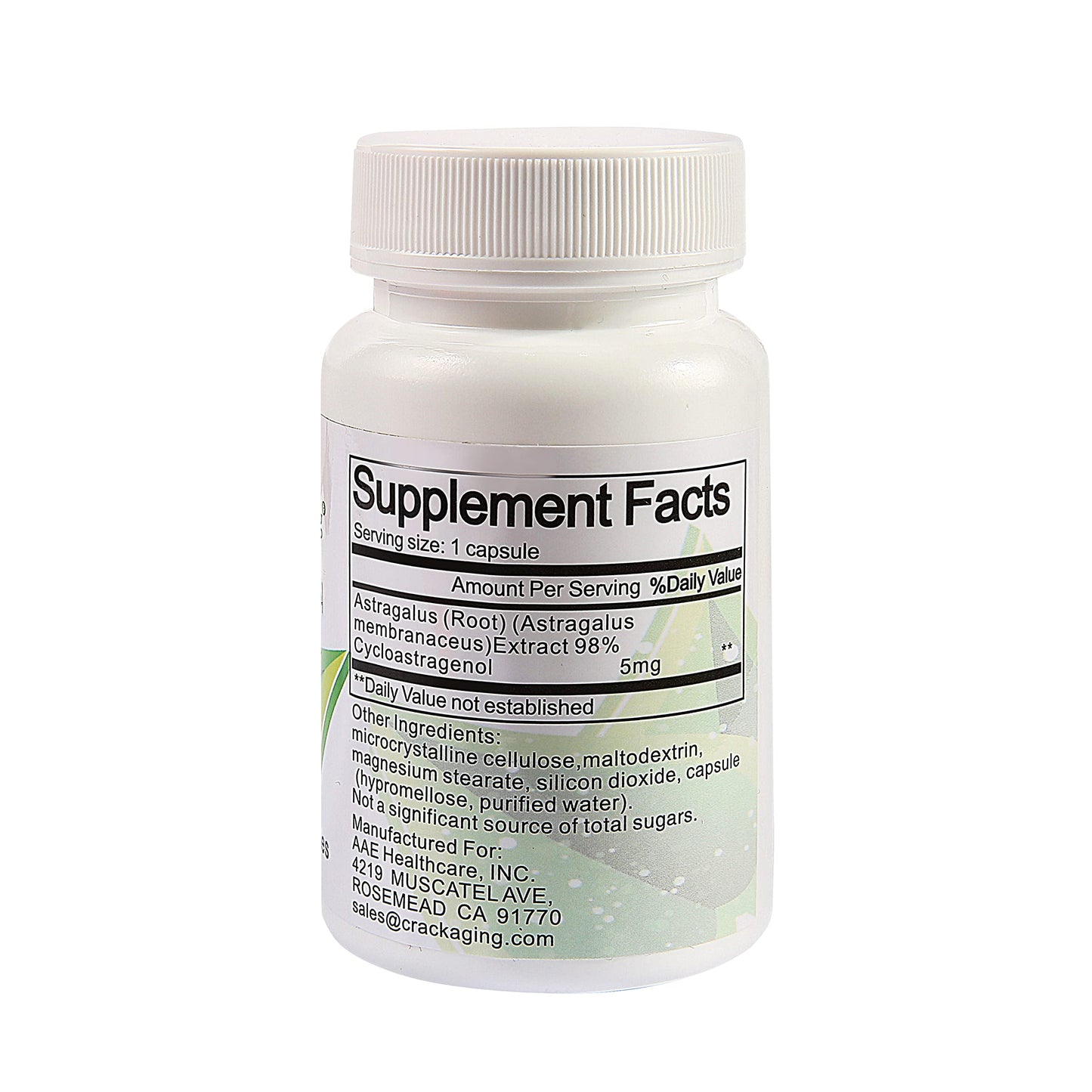 Crackaging Super-Absorption Cycloastragenol 98% Capsules, 30 Count
