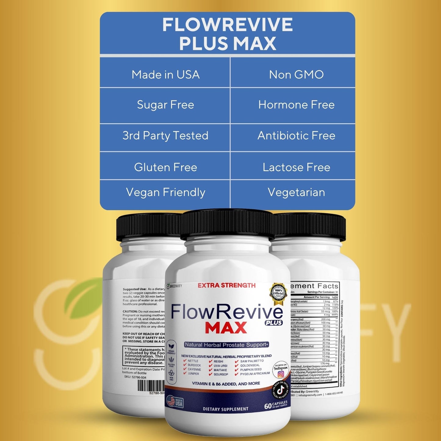 GREENVIFY FlowRevive Max Prostate Support Capsule, 60 Count