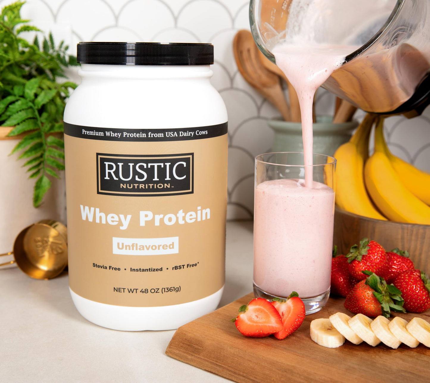 Rustic Nutrition Whey Protein Powder, 3 lb (48 oz)