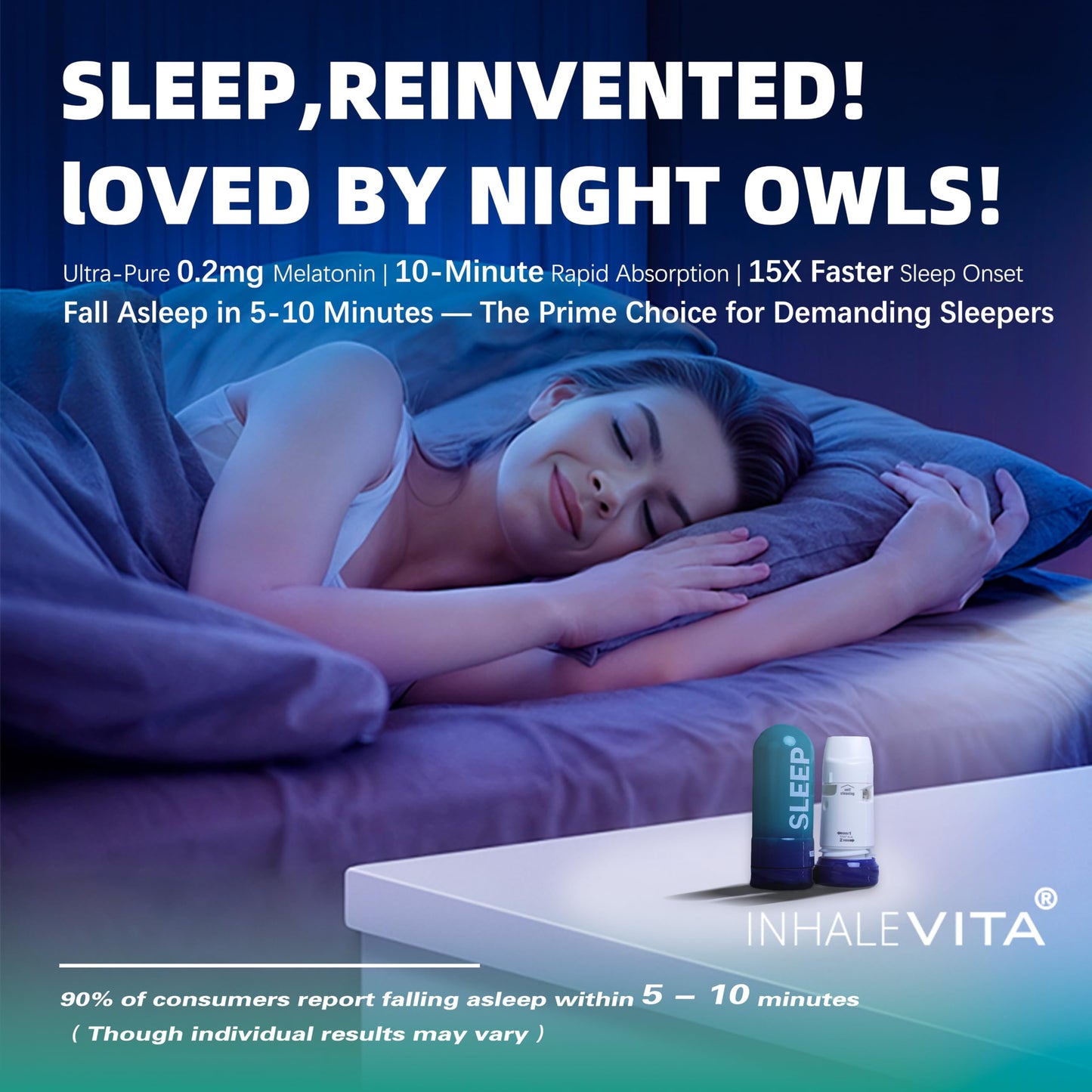 INHALEVITA Melatonin Inhaler Sleep Aid Powder 2 Ounce