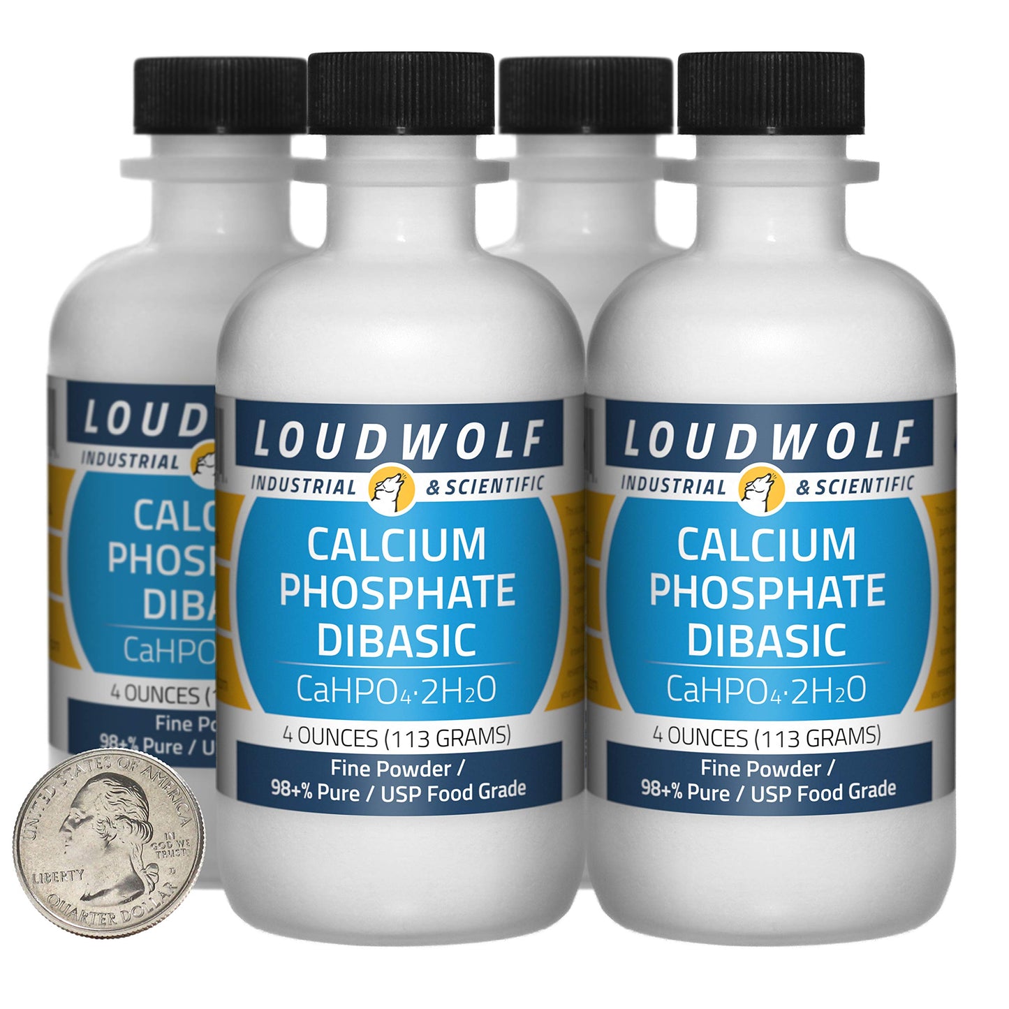 Loudwolf Calcium Phosphate Dibasic Powder 4 Bottles, 16 oz