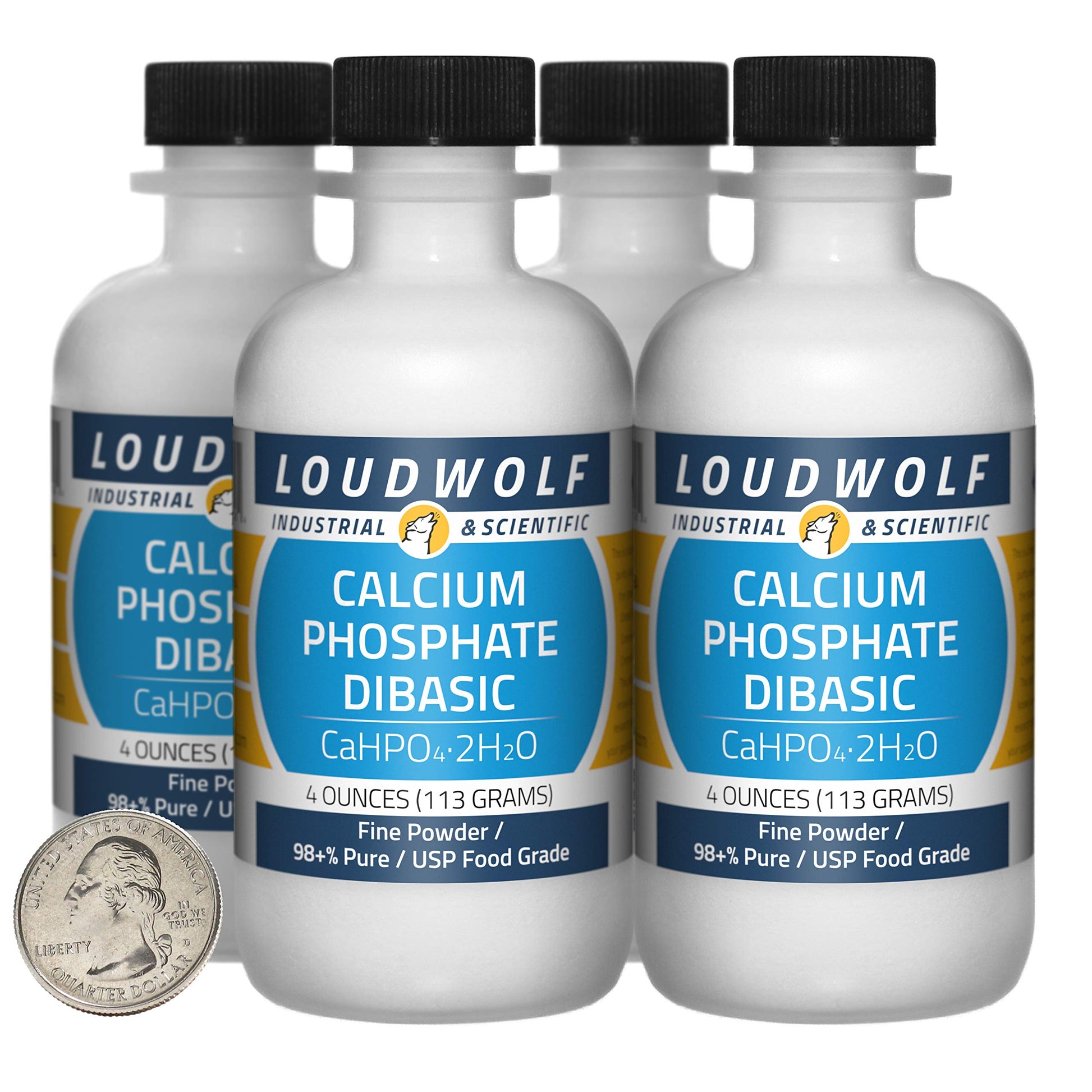 Loudwolf Calcium Phosphate Dibasic Powder 4 Bottles, 16 oz