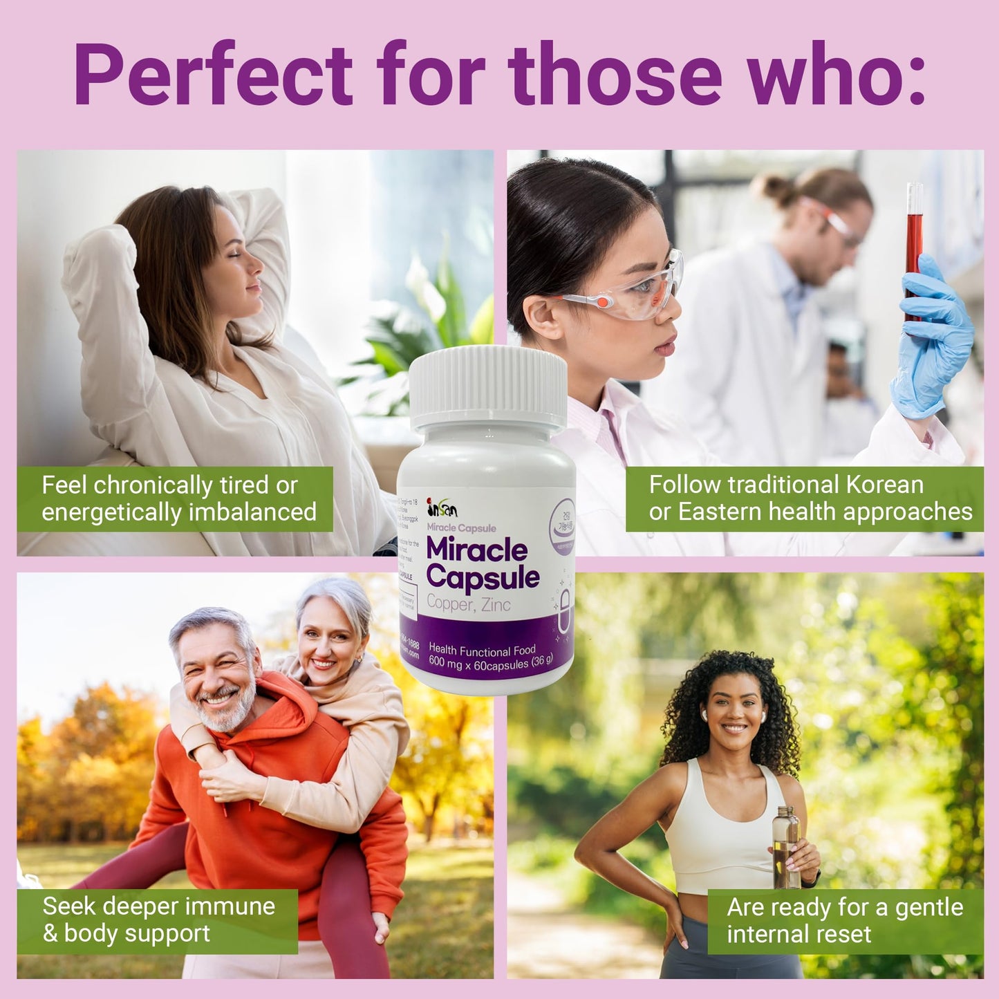 INSANORIGINS Miracle Capsule+ Korean Immune Defense Support Supplement, 60 Capsules